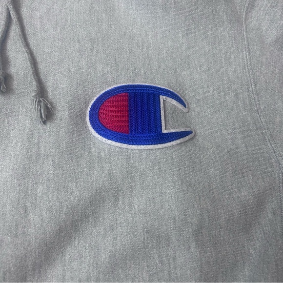 Champion Reverse Weave Men’s Medium Gray Hoodie Big C Logo Kangaroo Pockets - Picture 3 of 9